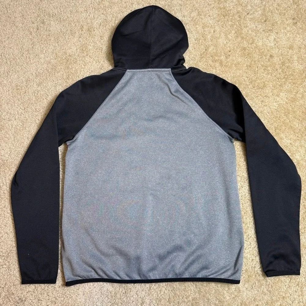 Nike Therma Fit Just Do It Hoodie Mens M‎ Gray Black Sweatshirt Colorblock